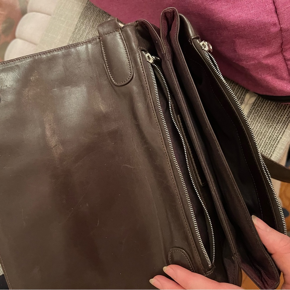 Brown Rectangular Multi Pocket Fold Zip Vintage L… - image 4
